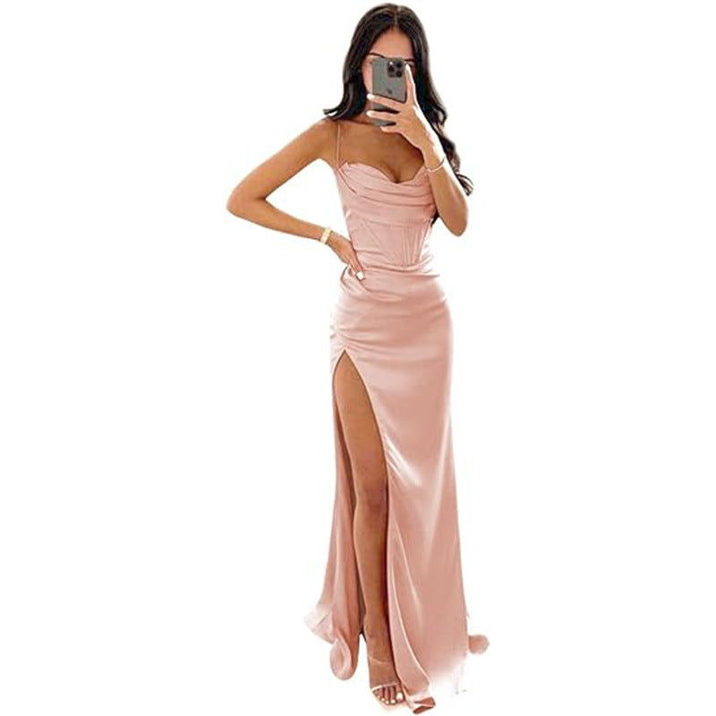 European And American Women's Clothing Sleeveless Camisole Evening Dress