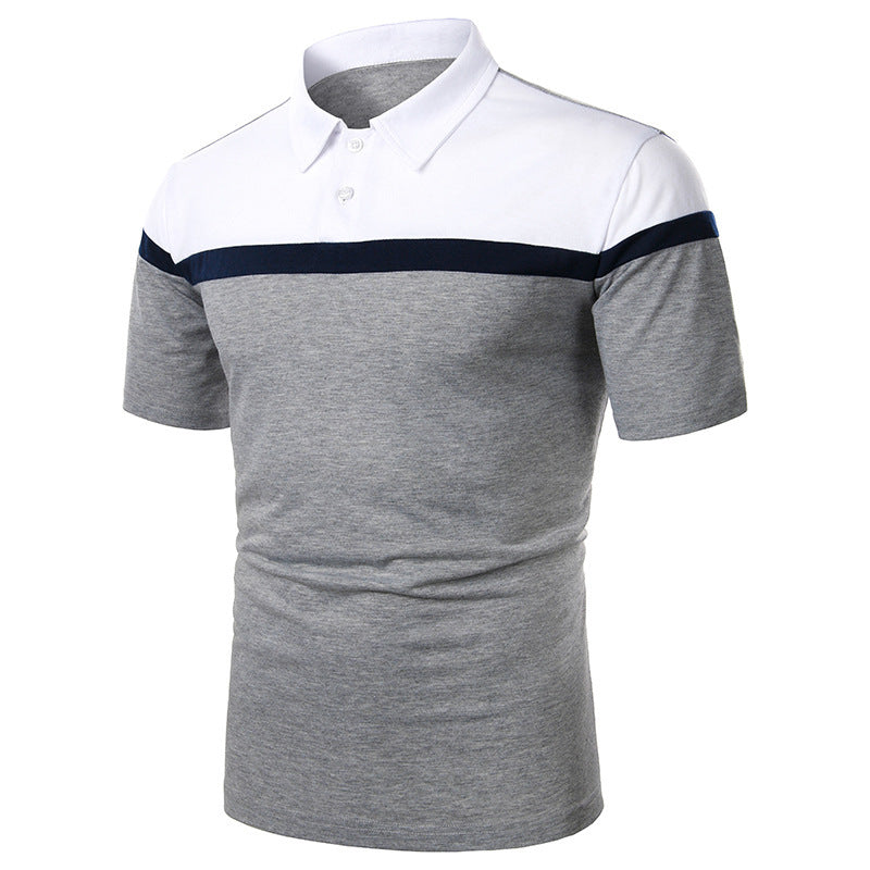 Color Matching Design Casual With Men's Short Sleeves