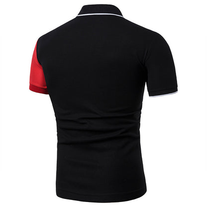 T-Shirt Men'S Short-Sleeved Shirt New Product Hit Color Large Size All-Match Casual Fashion Chic