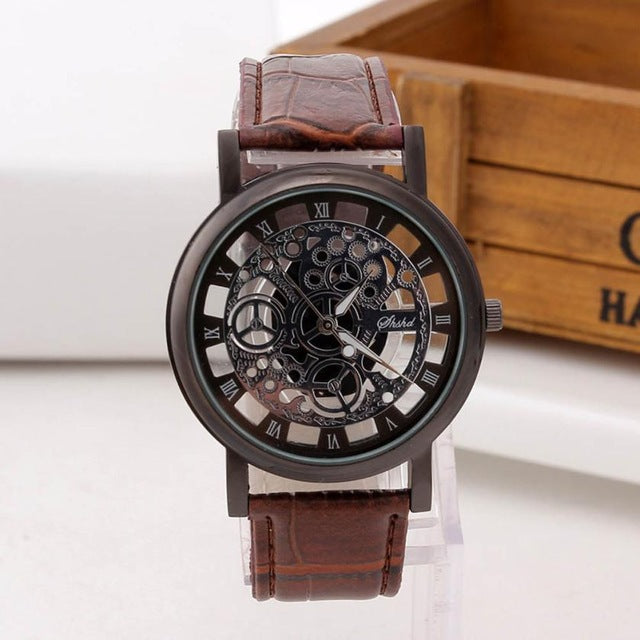 HOLLOW TRANSPARENT ROMAN NUMERAL SIMPLE WATCH