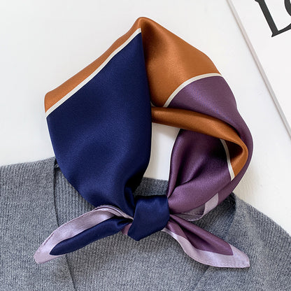 Color Matching Female Ornament Hair Band Small Silk Scarf