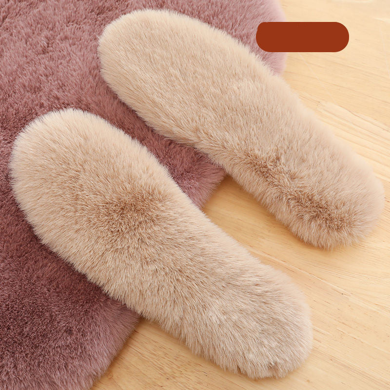 Winter Sheepskin Insoles Wool Warm Heated Insoles Unisex Warm Breathable Plush Shoe Pad Insoles For Men Women