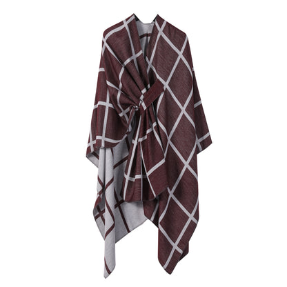 Women's Fashion Gingham Check Warm Scarf