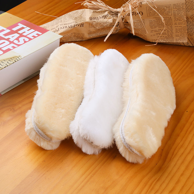 Winter Sheepskin Insoles Wool Warm Heated Insoles Unisex Warm Breathable Plush Shoe Pad Insoles For Men Women