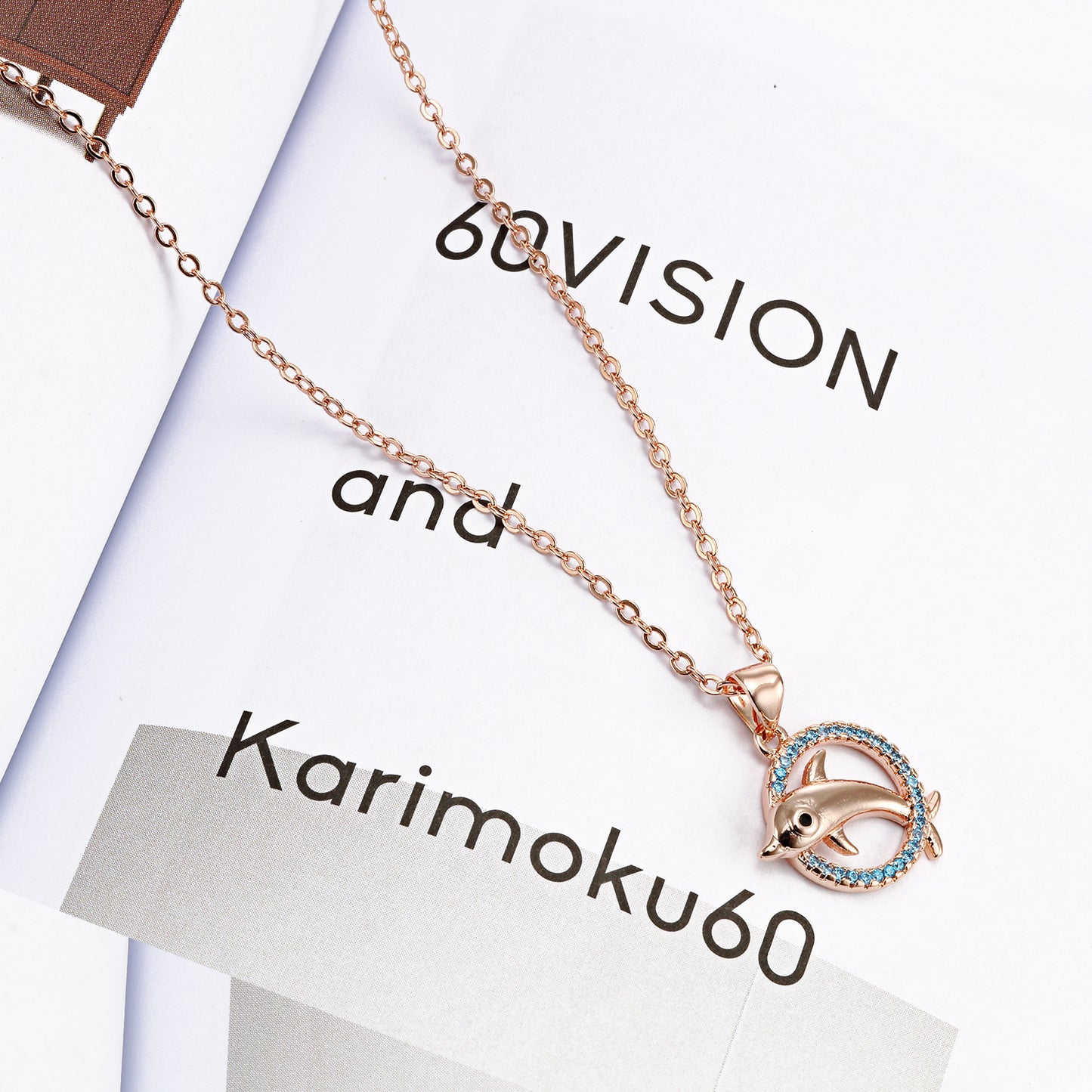 Dongguan jewelry manufacturer direct selling romantic Dolphin Necklace personality Korean tide female Copper Pendant simple fashion necklace