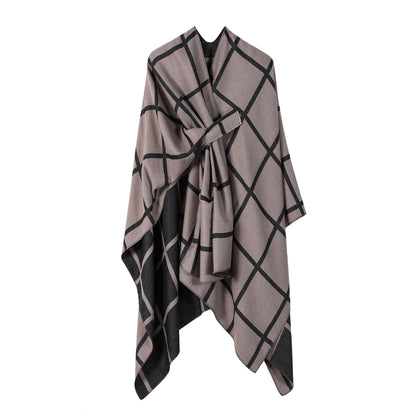 Women's Fashion Gingham Check Warm Scarf