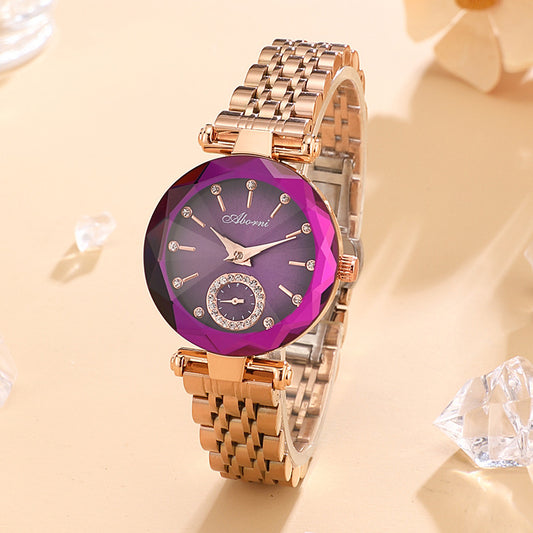 WOMEN'S FASHION SIMPLE CUT QUARTZ WATCH