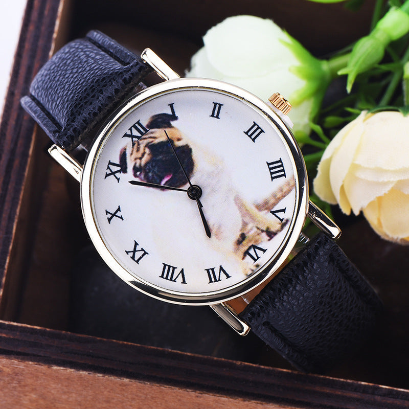 FASHION LEISURE LOVELY PUPPY QUARTZ WATCH