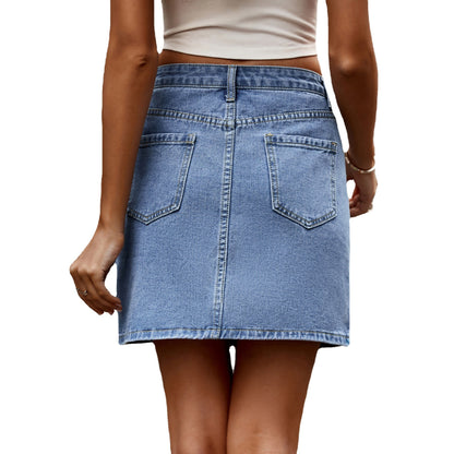 Women's Fashion Irregular Waist Design Denim Skirt