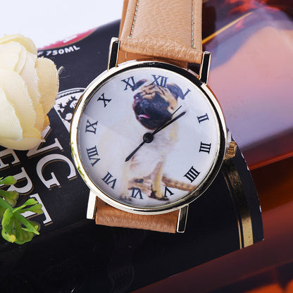 FASHION LEISURE LOVELY PUPPY QUARTZ WATCH