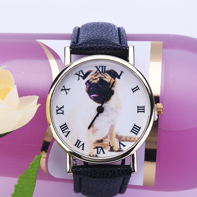 FASHION LEISURE LOVELY PUPPY QUARTZ WATCH