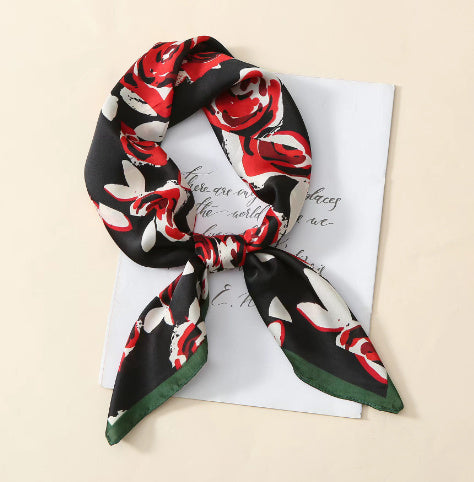 Black And White Floral Scarf