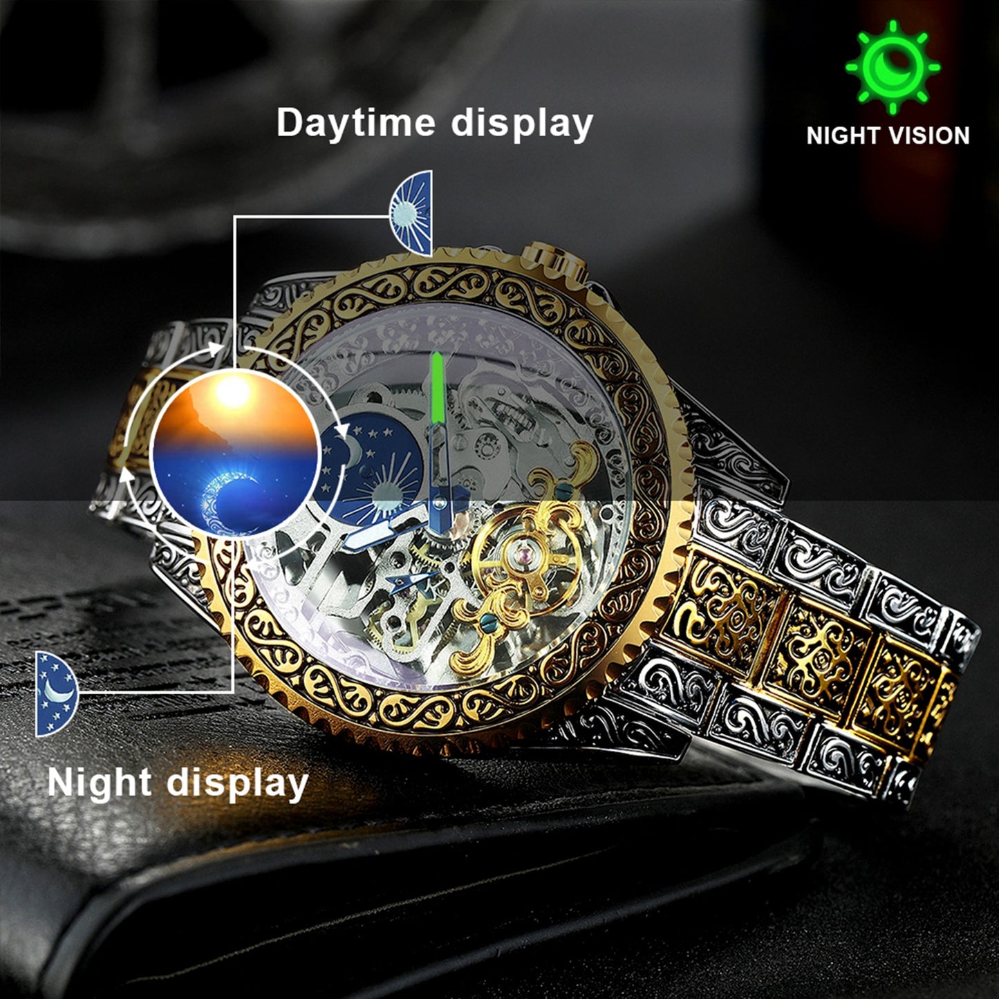 LUXURY MOON PHASE MECHANICAL WATCHES